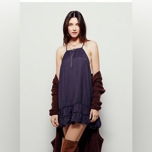 Raven Tiered Ruffle Hem Slip Dress